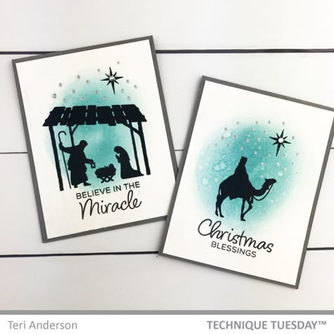 Spiritual Christmas, Nativity Christmas Cards, Handmade Nativity, Stampin Up Weihnachten, Christian Christmas Cards, Nativity Silhouette, Stamped Christmas Cards, Religious Christmas Cards, Nativity Christmas