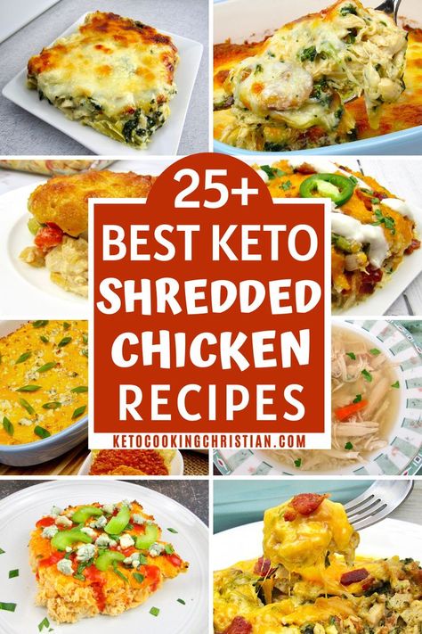 25+ Best Keto Shredded Chicken Recipes Shredded chicken is excellent for weekly meal prep recipes. In this collection of the best shredded chicken recipes, your family's new favorite is waiting!  #ketochickenrecipes #lowcarbchickenrecipes #ketochickencasseroles Keto Shredded Chicken Recipes, Best Shredded Chicken Recipes, Recipes Shredded Chicken, Keto Shredded Chicken, Weekly Meal Prep Recipes, Chicken Recipes Shredded, Best Shredded Chicken, Gluten Free Chicken Broth, Low Carb Chicken Casserole