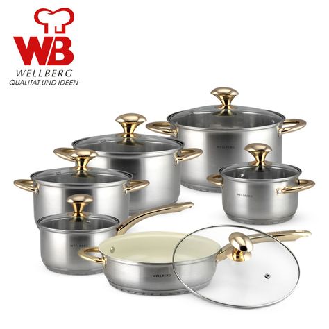 Cooking Tools 10PC Of 18/10 Stainless Steel Cookware Set Saupcepan Casserole Frypan Glass Cover Panela  Cooking Pots Set of Pots#cooking tools Gold Pots And Pans, Stainless Steel Cookware Set, Ceramic Cookware Set, Kitchen Cookware Sets, Milk Pot, Cookware Set Stainless Steel, Ceramic Cookware, Stainless Steel Pot, Pots And Pans Sets