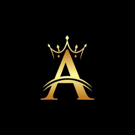 Elegant initial letter a with crown logo... | Premium Vector #Freepik #vector #antique #business #sign #background Letter A Wallpaper Aesthetic, Letter A With Crown, Crown Logo Design Ideas, A Symbol Logo, A Wallpaper Letter, A Logo Design Letter, A Stylish Letter, A Letters, Aa Logo