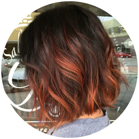 Short copper ombre. Copper Hair Ombre, Underlights Hair, Copper Balayage, Short Red Hair, Short Ombre Hair, Haircut Styles, Copper Hair Color, Trendy Hair Color, Short Hair Color