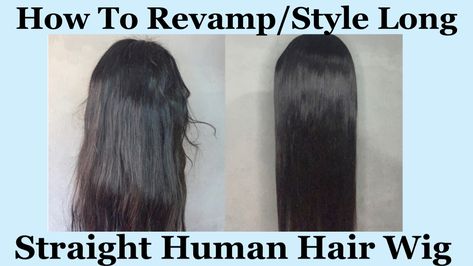 Easy and detailed tutorial on how to style your straight long human hair Straight Human Hair Wig, Straight Wigs, Human Hair Wig, Straight Human Hair, Straight Wig, Hair Wig, How To Style, How To Make Your, Hair Looks