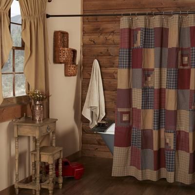 Cabin Shower Curtain, Primitive Shower Curtains, Country Shower Curtain, Farmhouse Cozy, Rustic Shower Curtains, Primitive Colors, Farmhouse Shower Curtain, Rustic Shower, Farmhouse Shower