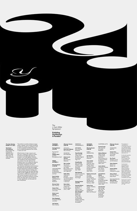 Buamai - Exhibiting Architecture: A Paradox? - Jessica Svendsen Poster Arsitektur, Michael Bierut, Mises En Page Design Graphique, Design Club, 타이포그래피 포스터 디자인, Typography Layout, Architecture Poster, White Poster, Typographic Poster