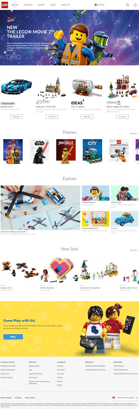 Lego website in 2019 Lego Design Poster, Toy Website Design, Lego Movie Poster, Lego Infographic, Lego Advertisement, Lego Website, Digital Web, Hot Wheels Toys, Ecommerce Website Design