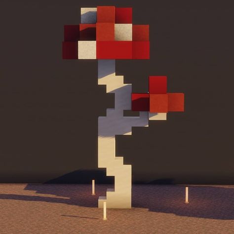 Minecraft Mushroom Tutorial, Quartz Bridge Minecraft, Undertale Minecraft Builds, Minecraft Phoenix Statue, Minecraft Mushroom Design, Minecraft Mushroom Aesthetic, Mushroom Roof Minecraft, Mushroom Decor Minecraft, Minecraft Bee Shop