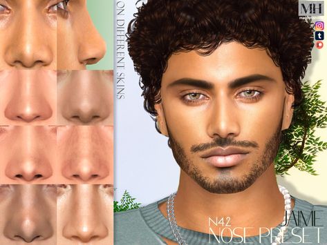 Sims 4 Male Nose Presets, Sims 4 Cc Eyes, Makeup Cc, Guys Eyebrows, Skin Details, Button Nose, Sims 4 Cc Makeup, Sims 4 Gameplay, Sims Hair