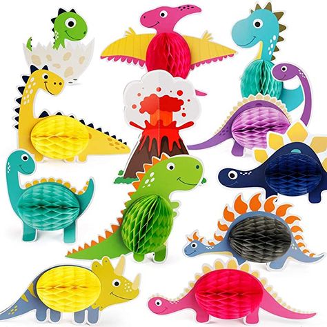 Mocoosy 12 PCS Dinosaur Party Honeycomb Centerpieces for Table Decorations, Little Dino Center Piece Table Topper for Kids Dinosaur Theme Birthday Party Baby Shower Dino Honeycomb Ball Decorations : Amazon.co.uk: Toys & Games Tissue Paper Centerpieces, Dinosaur Theme Party Decorations, Dinosaur Baby Shower Theme, Animal Party Favors, Boy Baby Shower Centerpieces, Dinosaur Party Decorations, Dinosaur Party Supplies, Dinosaur Party Favors, Unicorn Party Favors