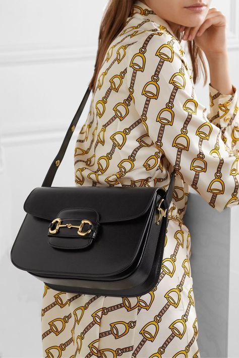 A Timeless Classic Icon: Gucci 1955 Horsebit Bag 2 Gucci Bag Outfit, Girls Squad, Timeless Bags, Gucci Dress, Gucci Horsebit, Classic Bags, Amazing Outfits, Leather Pieces, Gucci Black