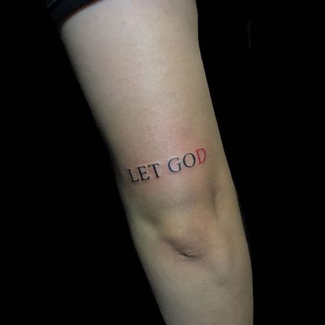 My very first tattoo by Jhay Colis. Cute Godly Tattoos, Protect Your Peace Tattoos For Women, Gods Got Me Tattoo, Go Deeper Tattoo On Back, He Would Love First Tattoo, All Glory To God Tattoo, Our Father Prayer Tattoo, He Loved Me First Tattoo, God Got Me Tattoo