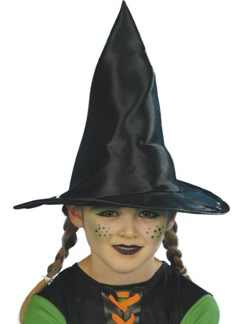 Witch Hat Child Black Kids Witch Makeup, Witch Face Paint, Witch Fancy Dress, Witch Hats Costume, Black Witch Hat, Hot Costume, Witch Makeup, Halloween Witch Hat, Wig Hat