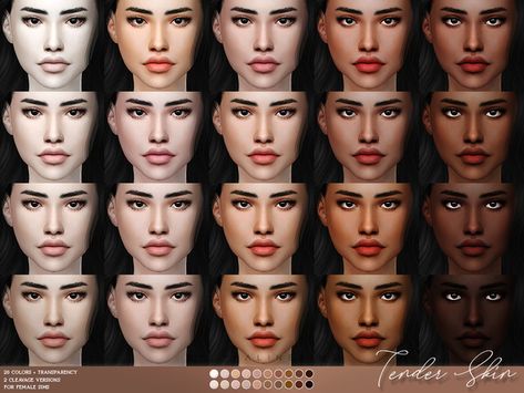 sims 4 cc // custom content skin tones // Pralinesims' Tender Skin (Female) Female Sims, Botox Before And After, Sims 4 Traits, The Sims 4 Skin, Makeup Cc, Pelo Sims, Sims 4 Cc Makeup, Sims 4 Cc Skin, Sims 4 Body Mods