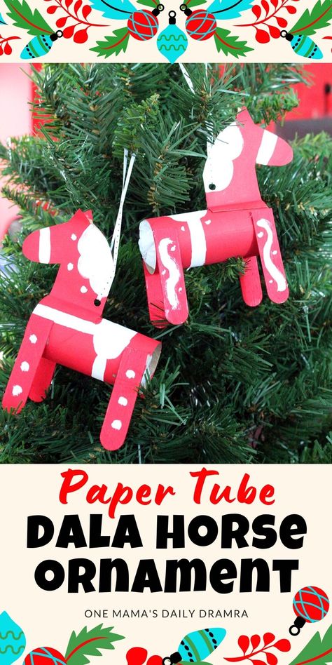 Sweden Christmas Crafts For Kids, Christmas In Sweden Crafts For Kids, Horse Ornaments Diy, Around The World Crafts For Kids, Waldorf Christmas, Daily Drama, Swedish Horse, Sweden Christmas, Christmas Ornament Diy