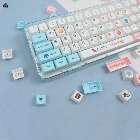 Pixel Space, Cute Keycaps, Mechanical Keyboard Keycaps, Keyboard Keycaps, Keycap Set, Sound Dampening, Cute Desk, Circus Theme, Space Theme