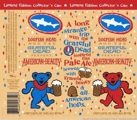 Dogfish Head American Beauty Returning In 19.25oz Cans Dogfish Head, Dancing Bears, American Beauty, Pale Ale, Grateful Dead, Alcoholic Drinks, Bears, Wordpress, Beauty