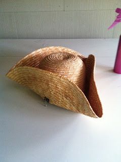 Martha McGuyver's Imaginarium: New Life for a Straw Hat (or Making a Tricorn in 3 easy steps) Straw Hat Diy, Pirate Party Food, Pirate Halloween Decorations, 18th Century Hats, Pirate Garb, Tricorn Hat, Diy Straw, Pirate Cosplay, Steampunk Pirate