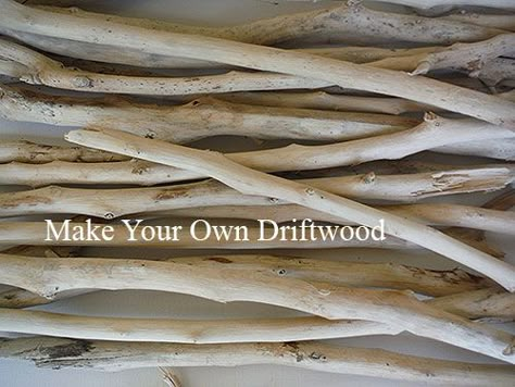 Make your own driftwood - step by step tutorial showing you how easy it is to create driftwood at home for all your driftwood projects. Driftwood Project, Deco Marine, Driftwood Diy, Driftwood Ideas, Driftwood Projects, Fabric Placemats, Driftwood Crafts, Kitchen Table Decor, Nautical Baby