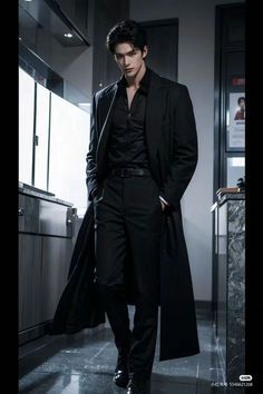 2. Fashion: #fashion, #style, #outfitinspiration, #beauty Mens Fashion Hoodie, Black Trench Coat Men, Rabastan Lestrange, All Black Outfits, Spy Outfit, All Black Suit, Vampire Clothes, Black Outfit Men, Black Suit Men