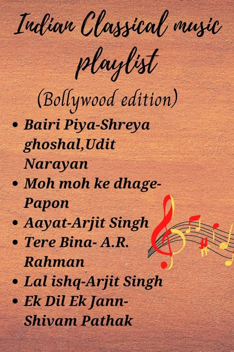 Bollywood edition Wishlist Song, Bollywood Playlist Names, Classical Playlist, Insta Notes, Drawing Bts, Weeknd Poster, Travel Songs, Evergreen Songs, Song Ideas