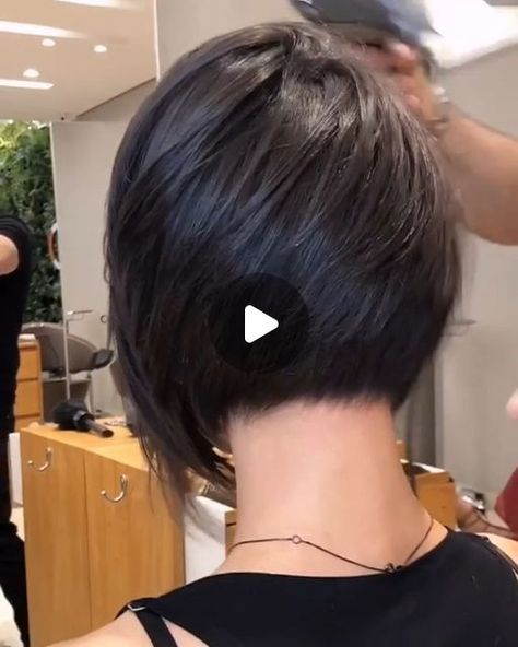 Pixie Edgy Haircut, 2 Layer Haircut Short, Short Stacked Hair Undercut, Short Bob Pixie Haircut, High Low Bob Haircut, Cute Short Haircuts For Straight Hair, Undercut Bob Thick Hair, Hair Colour Short Hair, Short Brunette Hair Cuts