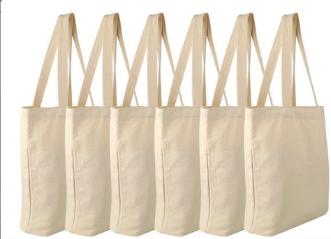 Faylapa 6 Pack Canvas Tote Bags for Women,Heavy Duty and Strong Shopping Grocery Bag Blank Cotton Canvas Promotional Blank Tote Bags for Decorating Crafts DIY (White,12.2"x14.3") Blank Tote Bag, Spa Bags, Canvas Grocery Bag, Decorating Crafts, Birthday Goodie Bags, Cotton Bags, Screen Printed Fabric, Bridesmaid Bags, Pool Bags