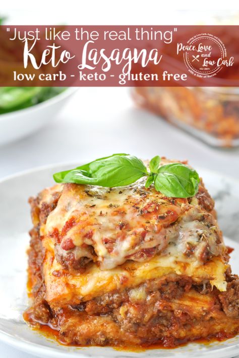 Low carb pasta recipes are one of the most requested among those following a low carb, ketogenic lifestyle. This “Just Like the Real Thing” low carb keto lasagna is sure to become your all time favorite. Peace Love And Low Carb, Low Carb Lasagna, Keto Lasagna, Desserts Keto, Low Carb Pasta, Recetas Keto, Keto Foods, Keto Cooking, Keto Recipes Dinner