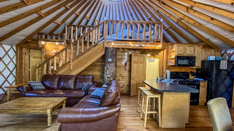 High Falls Yurt - Red River Gorge Kentucky Cabins For Rent Yurt Loft Ideas, Yurt Decor, Yurt Loft, Kentucky Cabins, Modern Yurt, Yurt Life, Yurt Design, Yurt Ideas, Yurt Interior