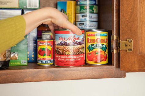 7 Better Ways to Store All of Your Canned Goods | Kitchn Lazy Susan Organization, Favorite Chili Recipe, Expired Food, Priscilla Shirer, Can Of Beans, Kitchen Chores, Can Dispenser, Organized Kitchen, Canned Goods