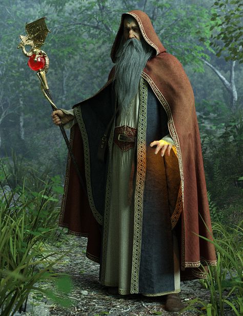 Wise Wizard, Wizard Tattoo, Wizard Robes, Male Witch, Wizard Costume, John Howe, Fantasy Wizard, Heroic Fantasy, Substance Designer