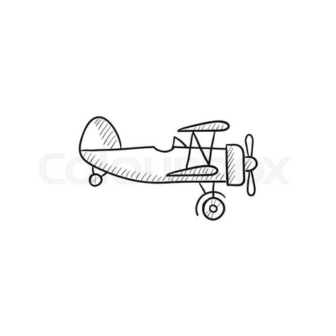 Propeller plane vector sketch icon isolated on background. Hand ... Propeller Plane Tattoo, Toybox Makeover, Plane Doodle, Plane Sketch, Airplane Doodle, Old Airplane, Plane Vector, Infographic Website, Flight Logo