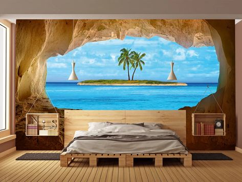 Wallpaper For Home Wall, Beach Wall Murals, Wallpaper Tropical, Forest Wall Mural, Murals For Kids, Paradise Beach, View Wallpaper, Stunning Wallpapers, Paradise Island