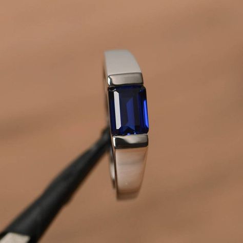 Blue Sapphire Rings For Men, Sapphire Ring Men, Sapphire Proposal Ring, East West Ring, Kids Ring, Tanzanite Rings, Elegant Rings, Simple Rings, Ring Inspo