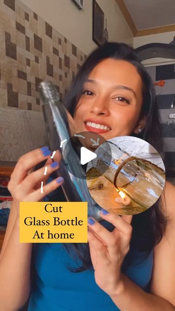 How To Cut Glass Bottles At Home, How To Cut Glass Bottles, How To Cut Glass Bottles Diy, Keventers Bottle Diy, Cut Glass Bottles, Diy Bottle Lamp, Glass Bottle Diy, Bottle Craft, Glass Bottles Art