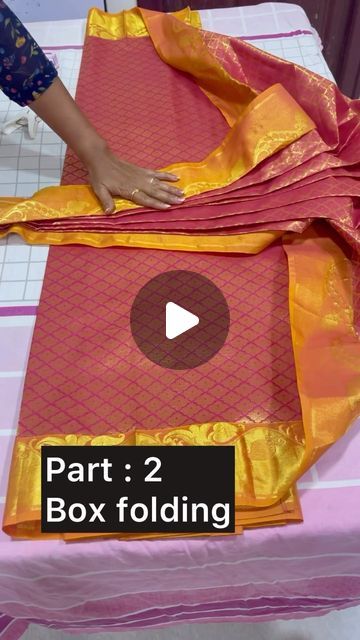 Deiva Lakshmi on Instagram: "Part 2 box folding" Saree Pleating And Folding, Saree Box Folding, Saree Pleats, Pleats Techniques, Pleating Technique, Box Folding, Pleated Saree, Kuchu Designs, Saree Kuchu Designs