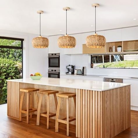 Small Light Fixtures, Bamboo Pendant Light, Lantern Design, Kitchen Lighting Fixtures, Kitchen Inspiration Design, Rustic Chandelier, Light Fixtures Flush Mount, Drum Chandelier, Dining Living Room