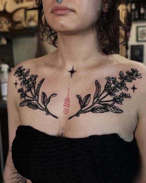 sage plant for sweet kerti, thank you! Traditional Chest Tattoo, Husband Tattoo, Terrible Tattoos, Tattoo Sleeve Filler, Woodcut Tattoo, Sage Plant, Sick Tattoo, Tattoo Skin, Facial Tattoos