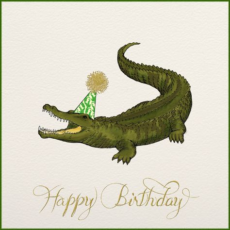 "Crocodile Birthday" Card, Paperless Post Crocodile Birthday, Birthday Card Online, Digital Birthday Cards, Paperless Post, Happy Birthday Cards, Birthday Wishes, Ecards, Birthday Cards, Track