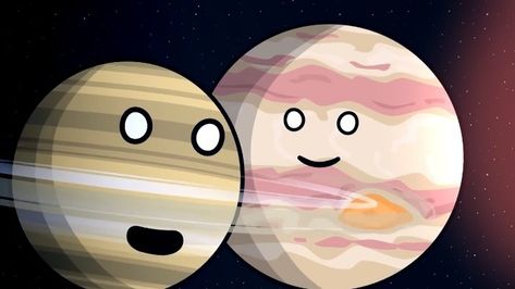 Jupiter X Saturn, Jupiter And Saturn, Planets Art, Love My Kids, Cute Animal Drawings, Kids Shows, Solar System, Animal Drawings, Astronomy