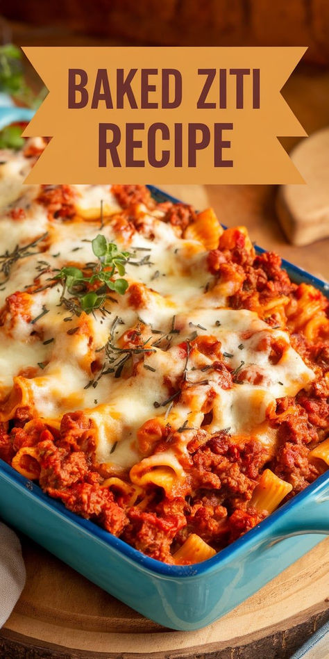 This Baked Ziti Recipe is the ultimate comfort food! Tender pasta baked with marinara sauce, ricotta, and mozzarella cheese for a cheesy, hearty dish everyone will love. Baked Ziti With Ground Chicken, Pasta Ziti Bake, Baked Ziti No Ricotta Cheese, Best Baked Ziti With Ricotta, Baked By Melissa Recipes, Bake Ziti Recipe With Ricotta, Baked Spaghetti With Ricotta Cheese, Baked Ziti No Ricotta, Baked Ziti Without Ricotta Cheese