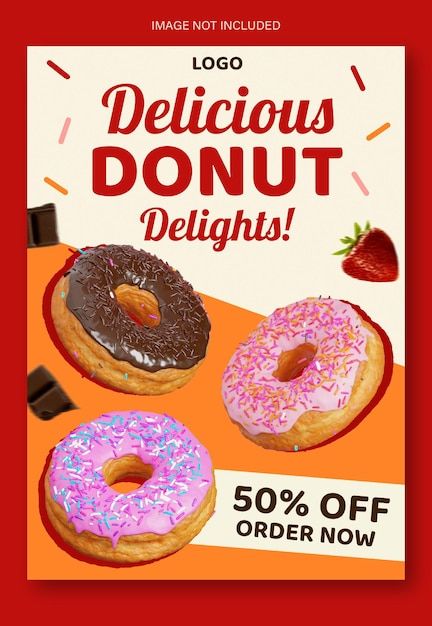 Sweets Poster Design, Sweet Poster Design, Snack Poster Design, Discount Design Ideas, Donut Poster Design, Poster Donat, Food Product Poster, Food Promotion Design, Promotion Design Ideas