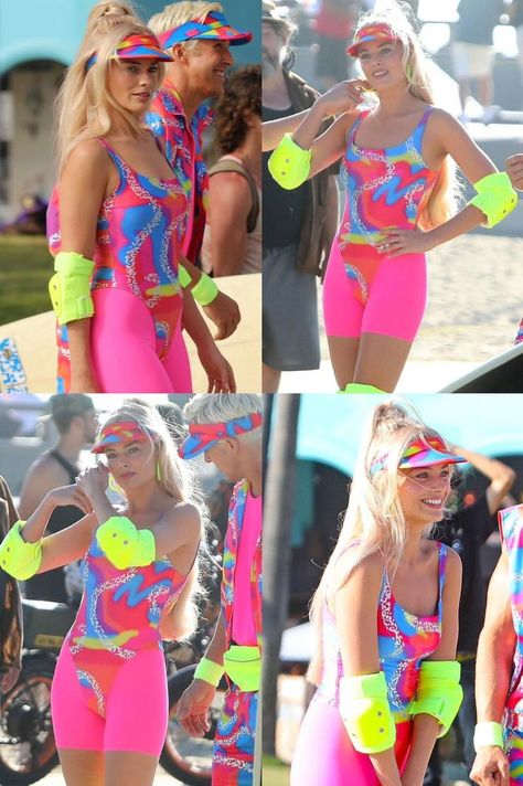 Miami Costume Party, Neon Workout Outfit 80s, Barbie Fitness Costume, 80s Pilates Costume, 80s Workout Hair, 80s Fitness Costume, Aerobics Barbie, 80s Aerobics Outfit, Aerobics Costume