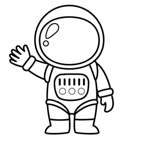 Illustration black and white astronaut | Premium Vector #Freepik #vector #fun #sign #travel #holiday Astronauts Drawing, Easy Astronaut Drawing, Drawing Astronaut, Astronaut Outline, Astronaut Wallpaper Black And White, Space Clipart Black And White, Squirrel Scouts, Black And White Astronaut, Astronaut Coloring Page