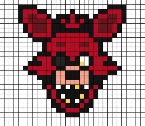 Pixel Art Fnaf, Fnaf Pixel Art, Fnaf Crafts, Hello Kitty House, Graph Crochet, Easy Pixel Art, Pixel Art Templates, 8bit Art, Pixel Drawing