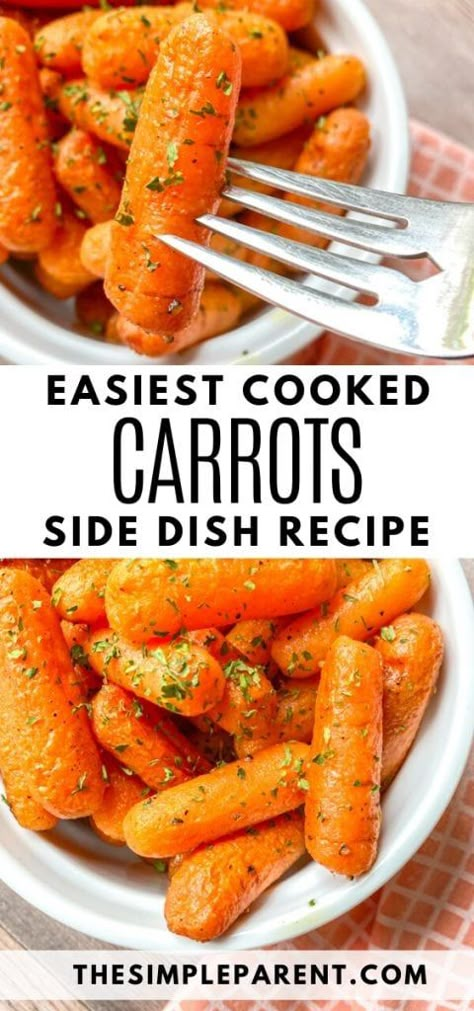 Cooked Carrots Recipe, Baby Carrots Side Dish, Carrots Recipe Healthy, Cooked Baby Carrots, Carrot Side Dish, Carrot Recipes Side Dishes, Carrots Healthy, Oven Roasted Carrots, Baby Carrot Recipes