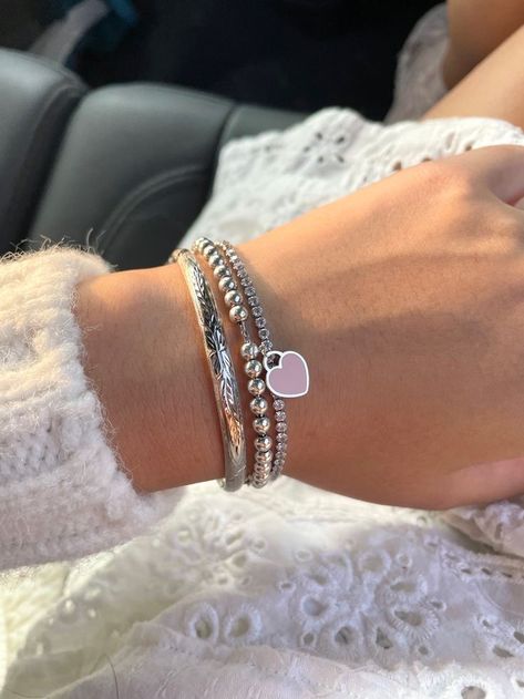 Silver Bracket Stack, Tiffany Bracelet Stack, Rich Things, Silver Bracelet Stack, 2024 Board, Tiffany And Co Bracelet, 2024 Goals, Tiffany Bracelets, Virtual Wardrobe