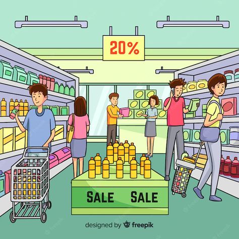 Supermarket Background, Drawn People, Gym Couple, Cardboard Box Crafts, Public Place, People Shopping, Vector Hand, Psd Files, Happy Couple