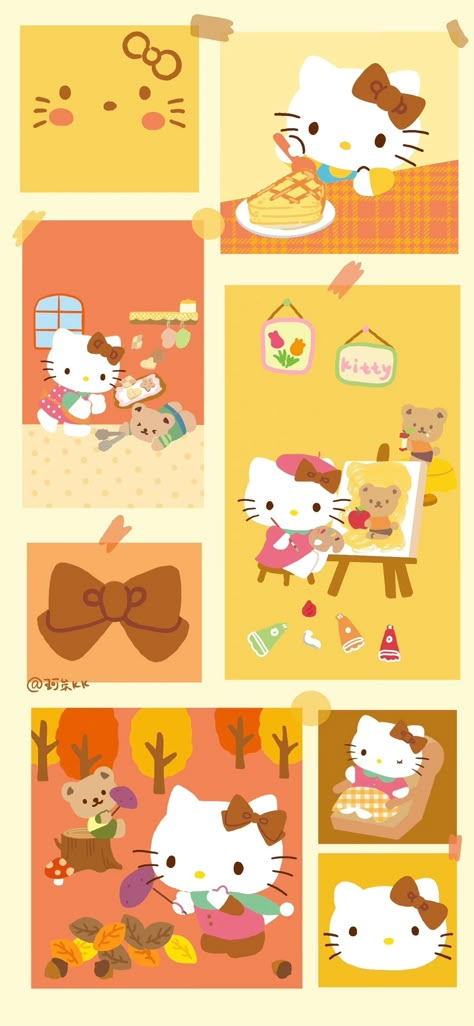 Sanrio School Wallpaper, Sanrio November Wallpaper, Sanrio Fall Wallpaper Iphone, Fall Sanrio Wallpaper, Thanks Giving Wallpaper Hello Kitty, Hello Kitty Thanksgiving Wallpaper, Sanrio Fall, Hello Kitty Thanksgiving, October Wallpaper Hello Kitty