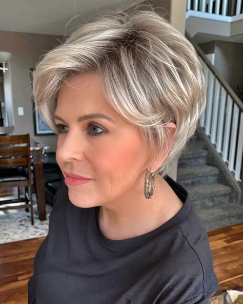 Short Stylish Haircuts For Women Over 50, Short Hairstyles For 50+ Women, Short Haircuts For Round Faces Over 50, Women Over 50 Hairstyles Short, Hair Styles For Short Hair For Women Over 50, Short Haircuts For Fine Hair Over 50, Short Stacked Hairstyles, Pixie Cut Older Women, Short Hairstyle Women Over 50 Over 50