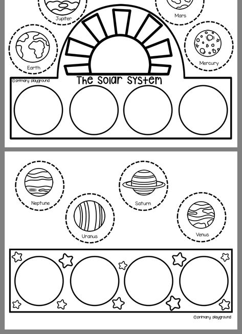 Planets Craft For Preschool, Solar System Craft Preschool, Solar System Projects For Preschool, Solar System Worksheets Preschool, Solar System Hats For Kids, Solar System Art Preschool, Planets Crafts Preschool, Space Activity Preschool, Planets Activities Preschool