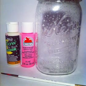 Made With Love: DIY Rechargeable Fairy Glow Jars                                                                                                                                                      More Glow Jars Diy, Glow In Dark Paint, Fairy Glow Jars, Fairy Jars Diy, Glow Jars, Fluorescent Paint, Glitter Mason Jars, Glow Paint, Apple Barrel